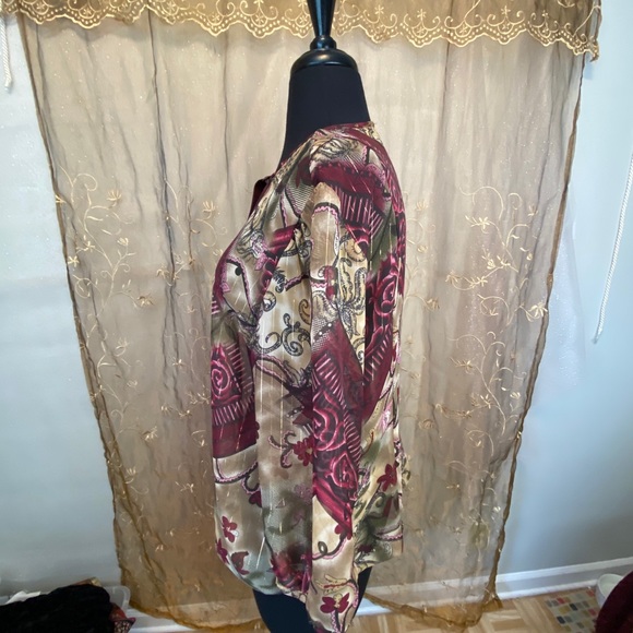 Size 14 L Vintage Chiffon Floral Cardigan - Picture 8 of 12